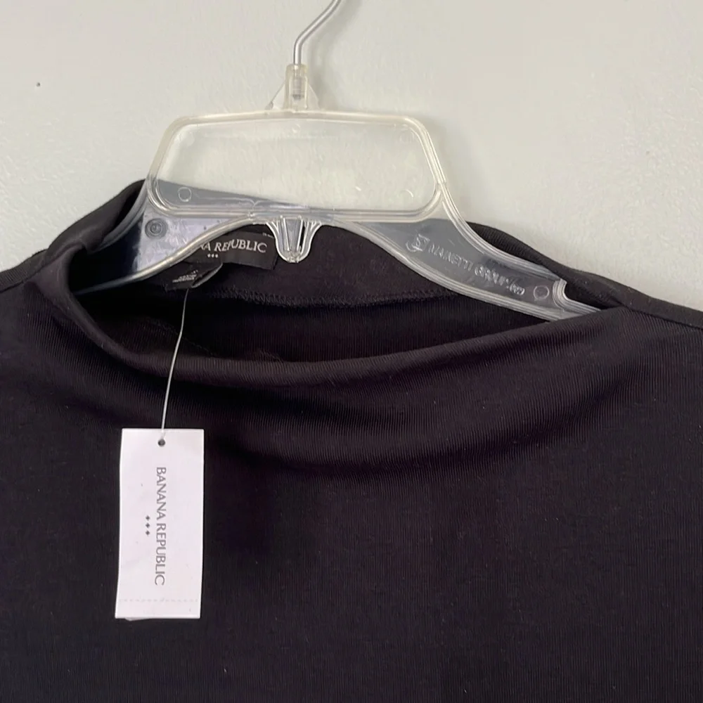Banana Republic Black Long Sleeve Mock Neck Top - Picture 4 of 8